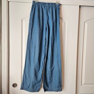 Vintage Jeanology Wide Leg Jeans Size 6 T Light Wash Drawstring Denim Classic